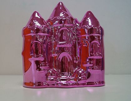 Керамична касичка розов замък