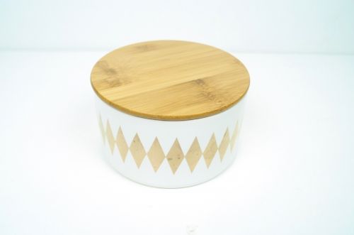 Ceramic Jar with wooden cover L