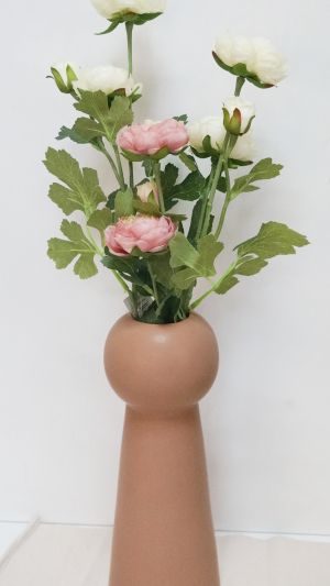 Керамична ваза Пешка бяла/розова