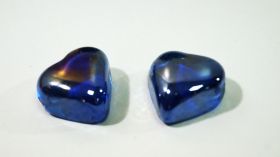 Стъклени камъни сърца-сини