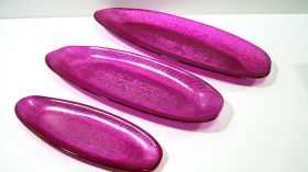 Glass plate oval lilac S size
